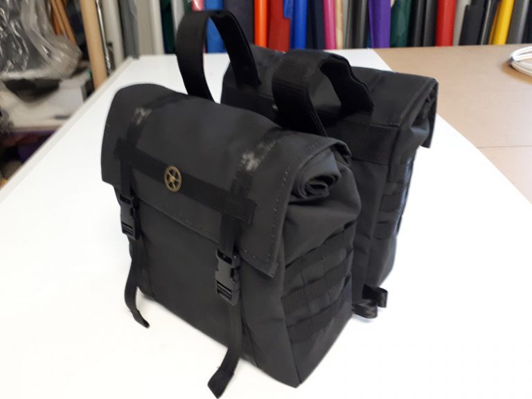 waxed canvas motorcycle panniers