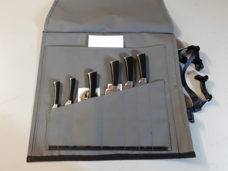 Canvas Knife Roll Australian Made for Chefs. Also custom rolls.